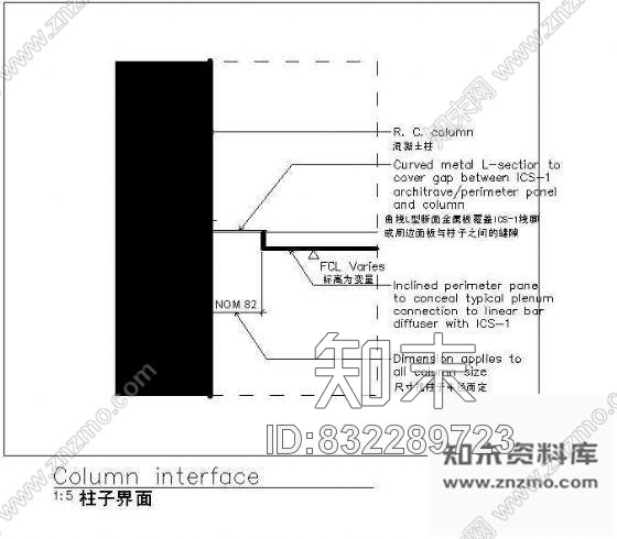 图块/节点柱子界面cad施工图下载【ID:832289723】