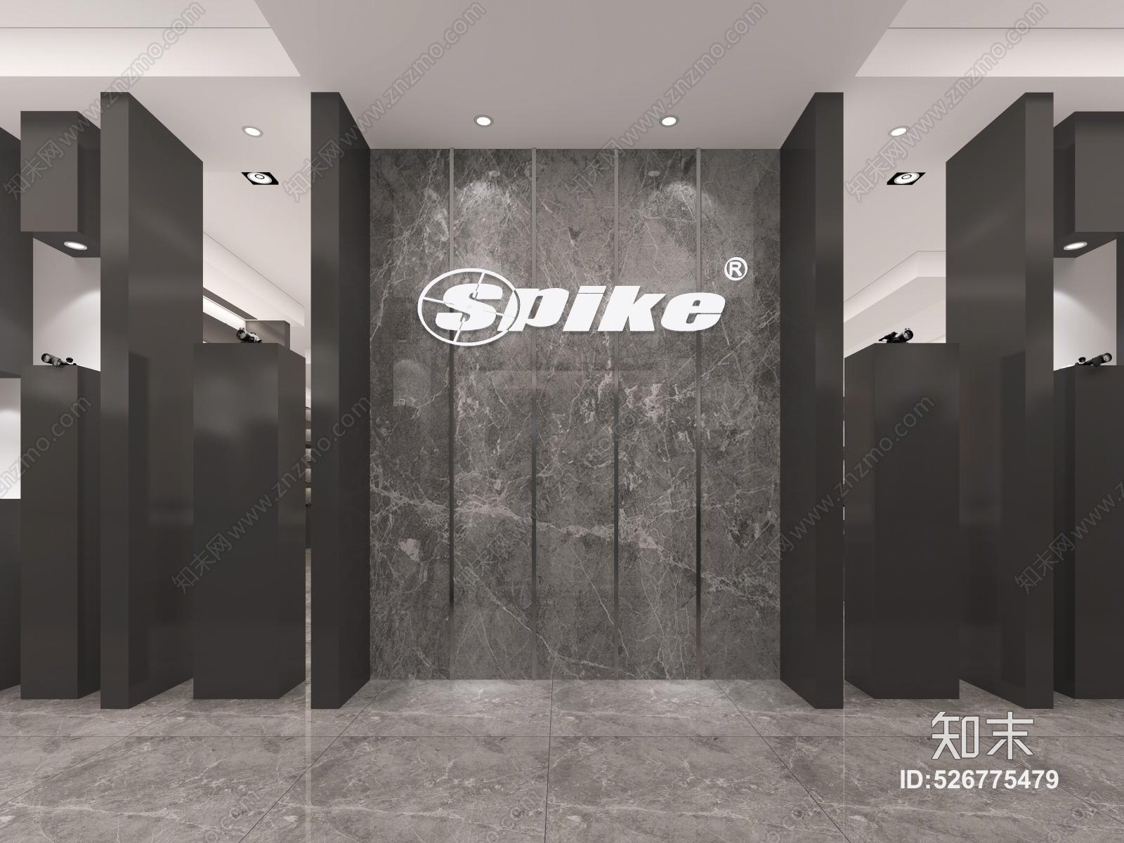 现代瞄准镜展厅展台3D模型下载【ID:526775479】