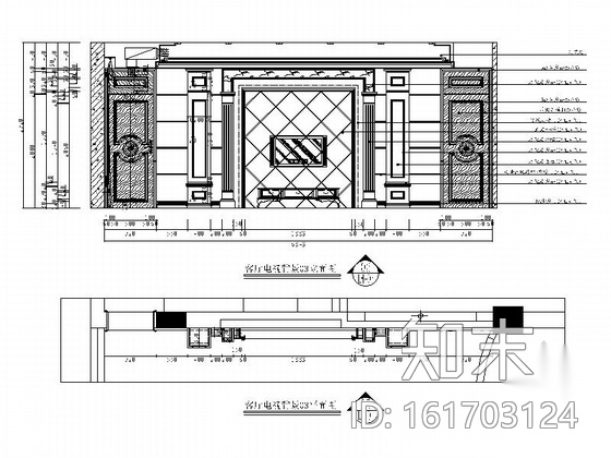 精品欧式风格三居室室内装修施工图（图纸细致完整施工图下载【ID:161703124】