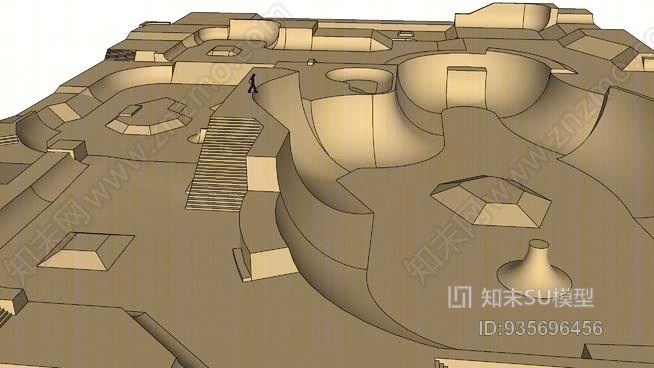 巨大的溜冰场！-包括30多个脚碗SU模型下载【ID:935696456】