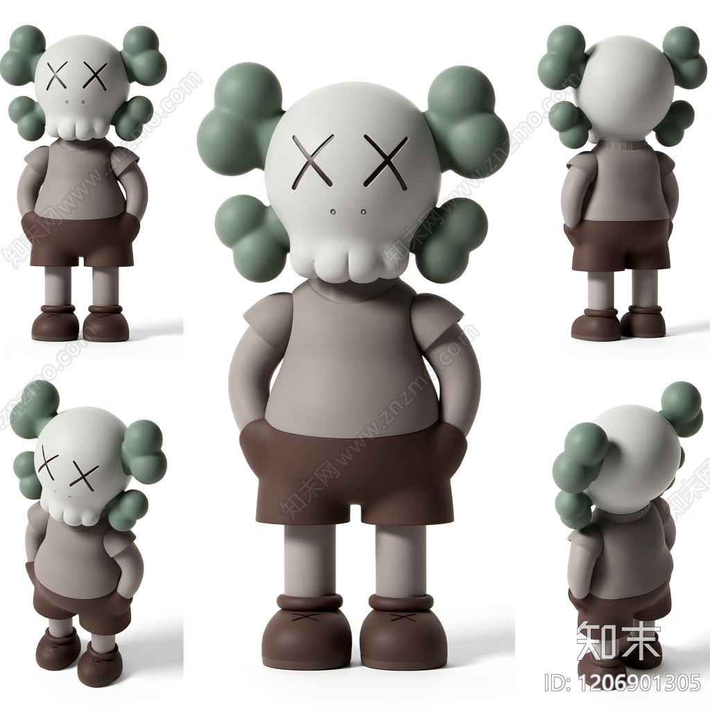 KAWS风格雕塑3D模型下载【ID:1206901305】