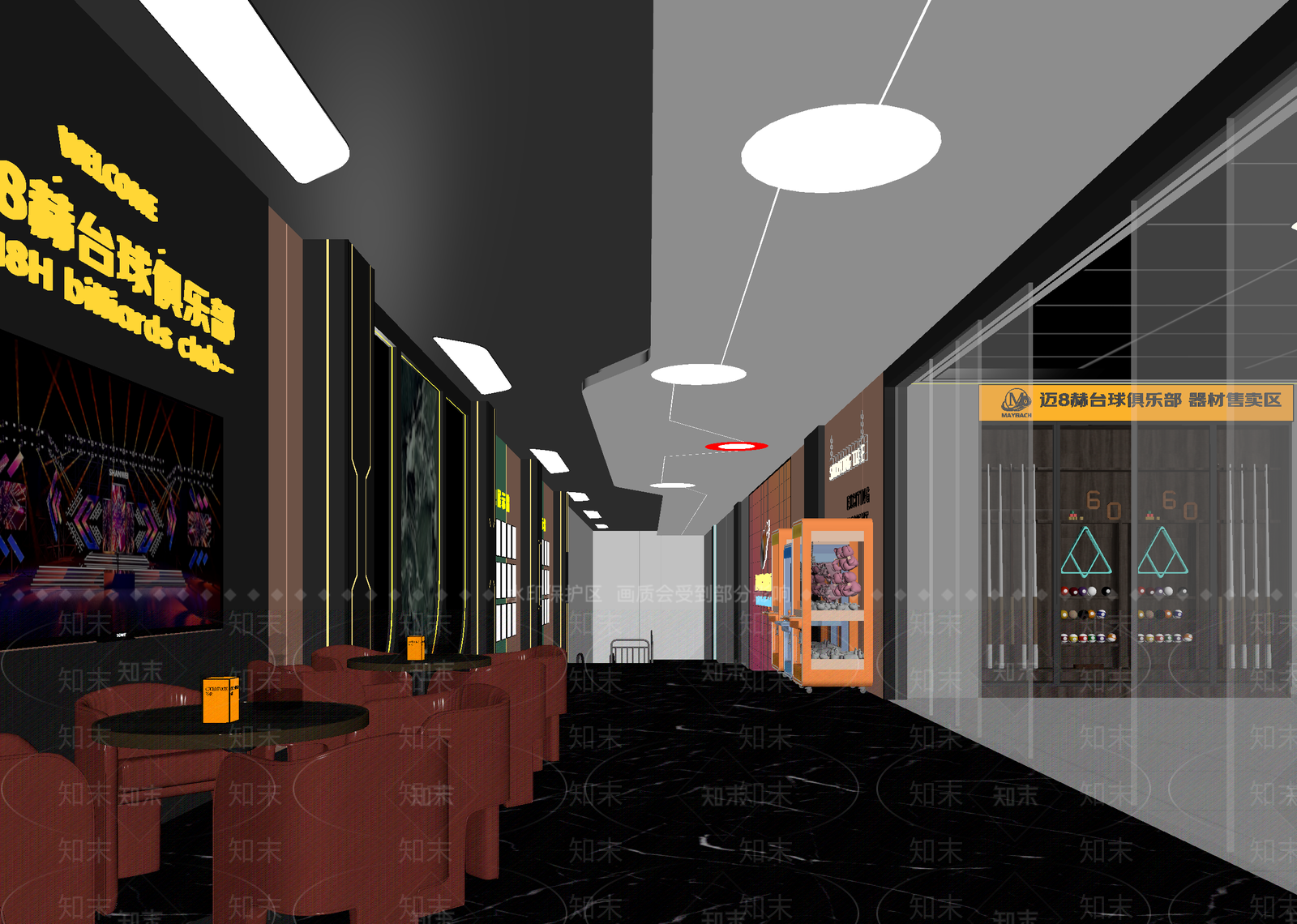 现代台球室3D模型下载【ID:1215156402】