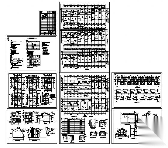薛家岛某二层联排别墅建筑方案图cad施工图下载【ID:149921111】