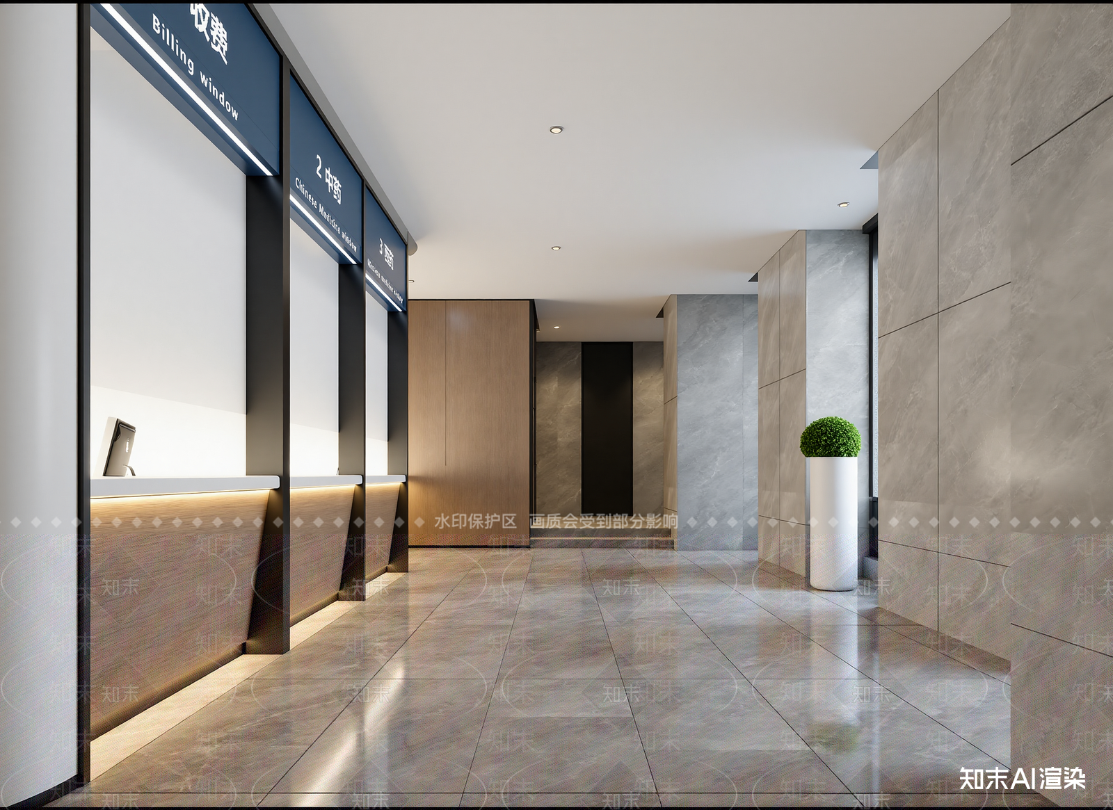 现代酒店大堂3D模型下载【ID:1214937470】