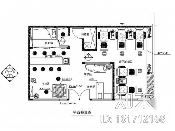 [四川]某连锁美甲店室内装修施工图（含效果）施工图下载【ID:161712168】