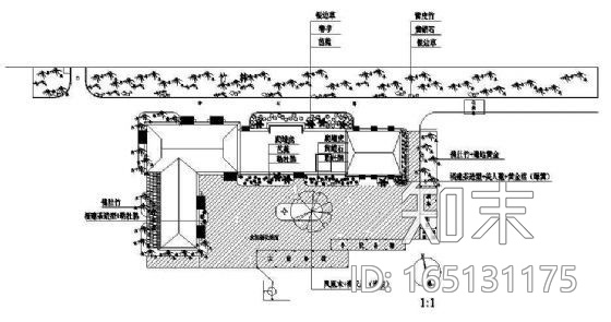 某修理厂绿化设计平面图cad施工图下载【ID:165131175】