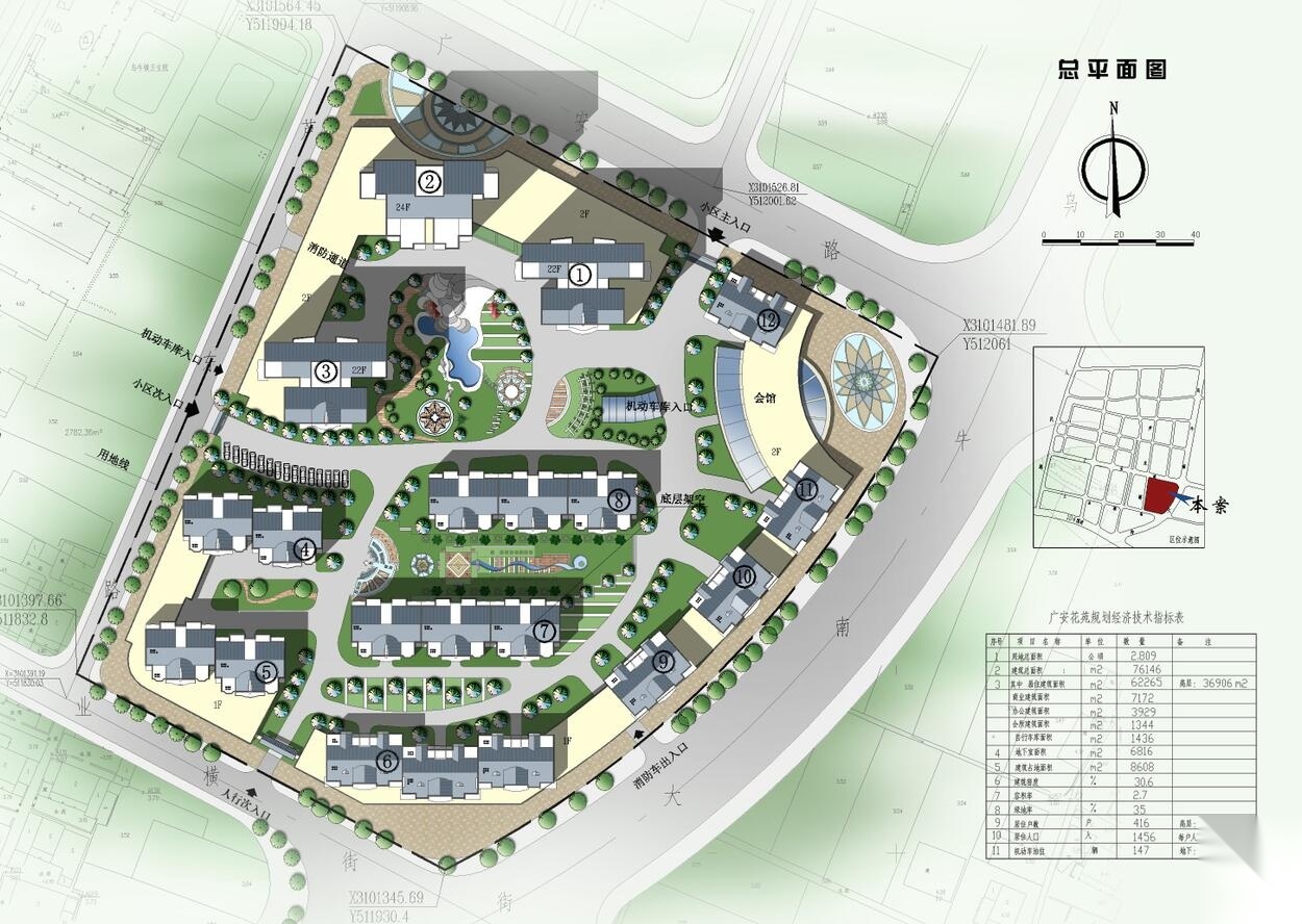 某花园综合住宅区详细规划cad28张施工图下载【ID:161057148】