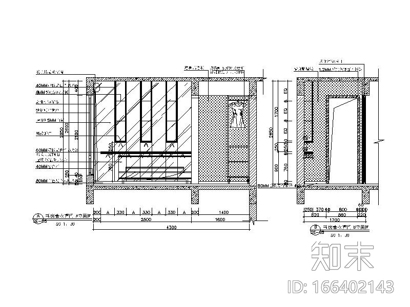 [广东]现代风格复式样板房CAD施工图（含效果图）cad施工图下载【ID:166402143】