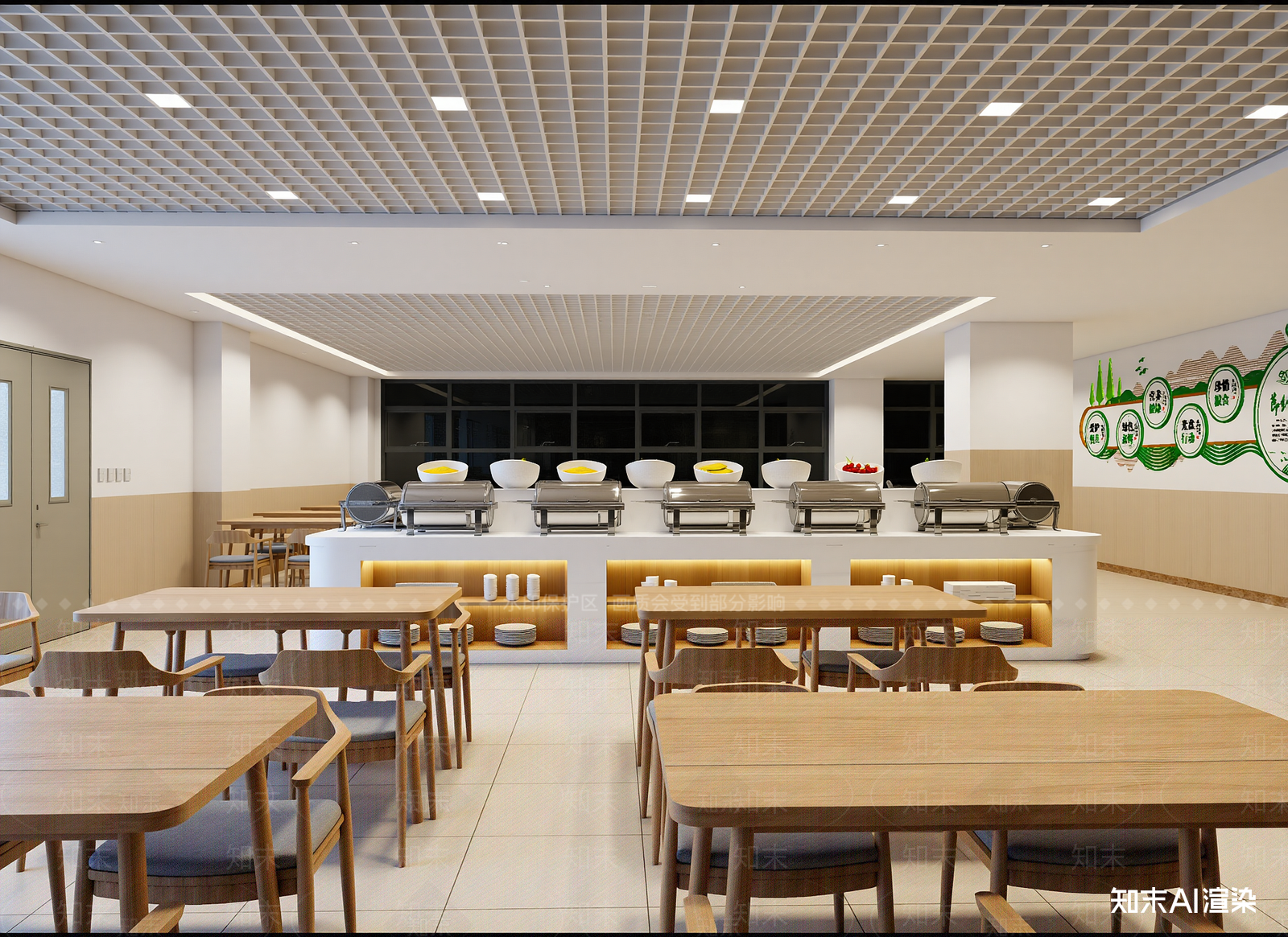 自助餐厅3D模型下载【ID:1214079630】