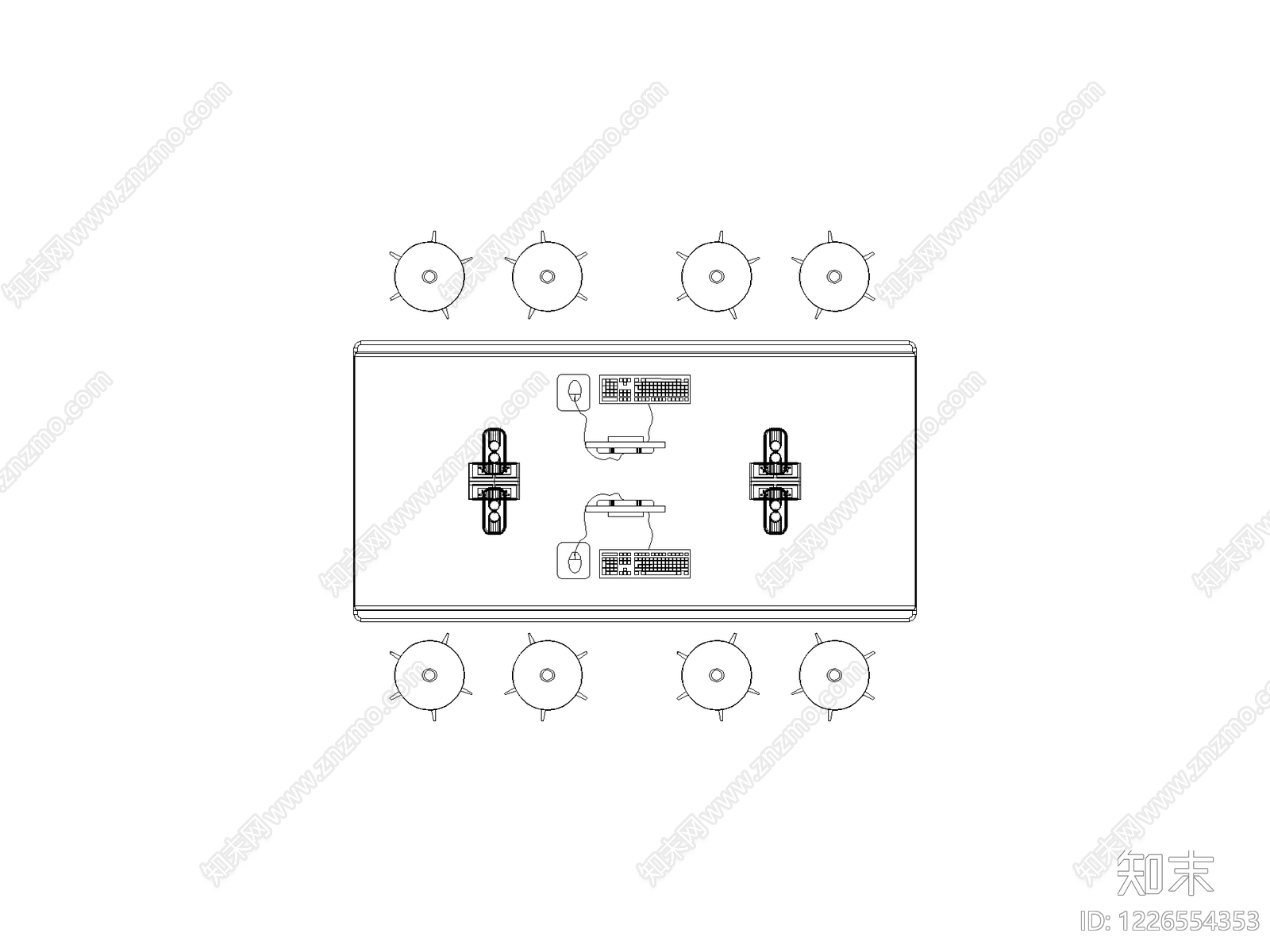 桌椅cad施工图下载【ID:1226554353】