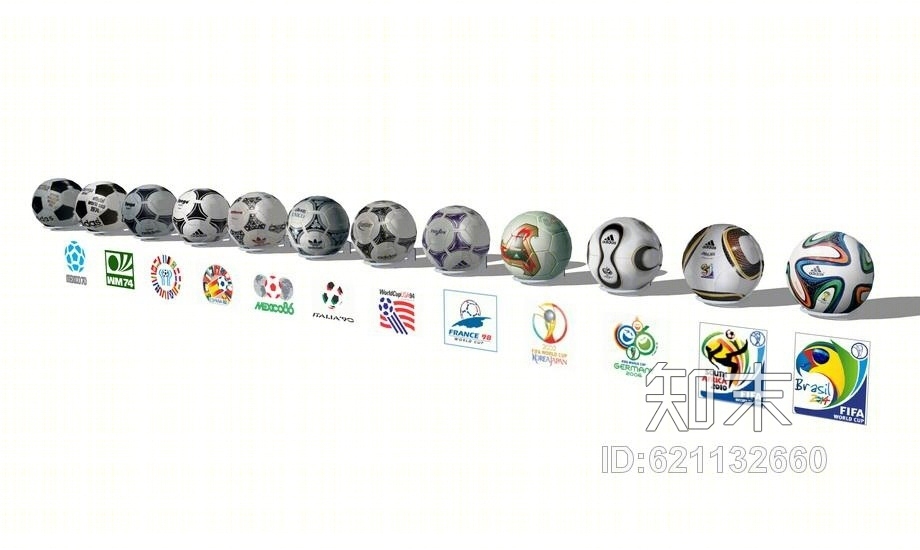 世界杯足球SU模型下载【ID:621132660】