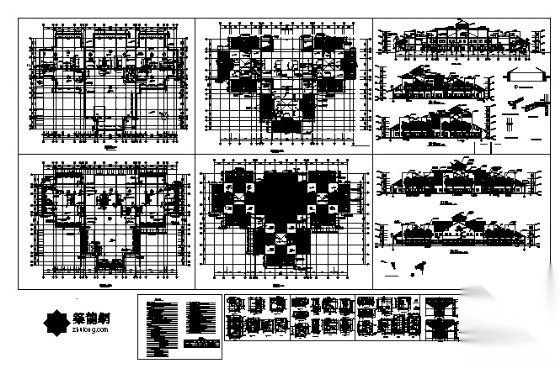 某中式风格商业建筑施工图cad施工图下载【ID:151455132】