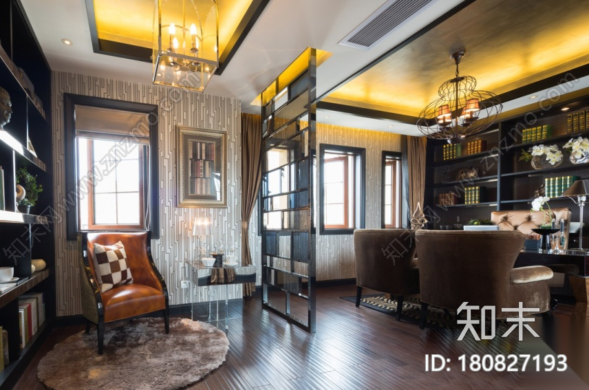 [浙江]550方大都会风格样板房CAD施工图（含实景图）cad施工图下载【ID:180827193】