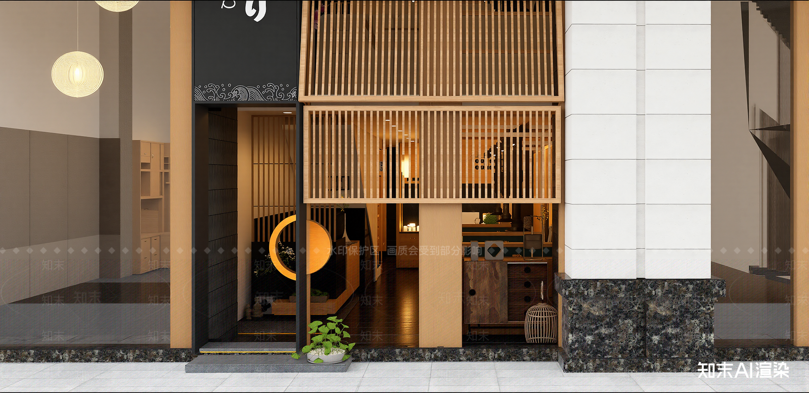 日式烧烤烤肉店SU模型下载【ID:1215933972】