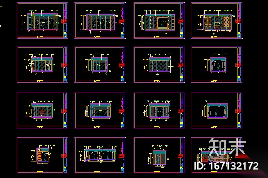 新中式京基别墅设计施工图（附效果图）cad施工图下载【ID:167132172】