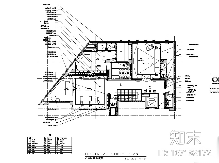 新中式京基别墅设计施工图（附效果图）cad施工图下载【ID:167132172】