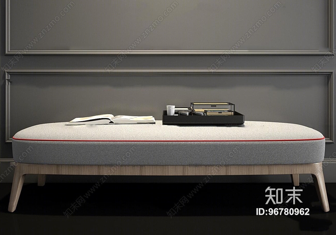 现代床尾凳3D模型下载【ID:96780962】