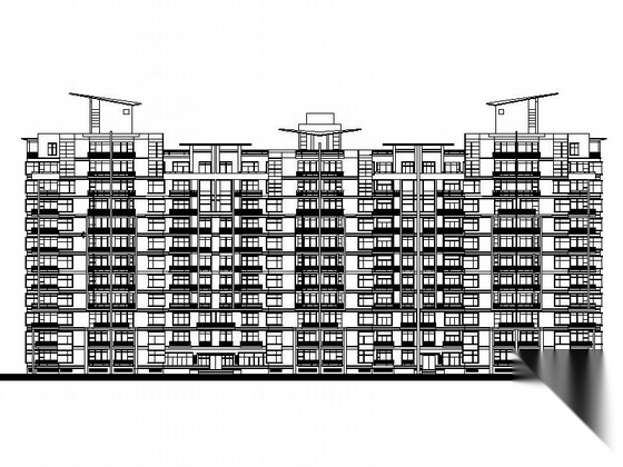 [广州]某十一层单元式、顶层复式住宅楼建筑施工图cad施工图下载【ID:167241194】