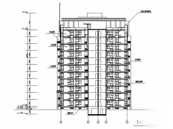 [广州]某十一层单元式、顶层复式住宅楼建筑施工图cad施工图下载【ID:167241194】