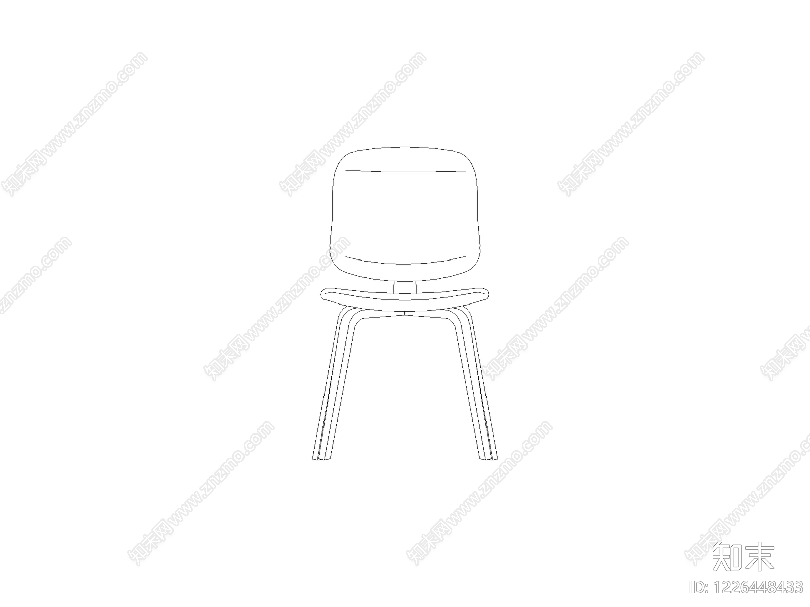 椅子cad施工图下载【ID:1226448433】