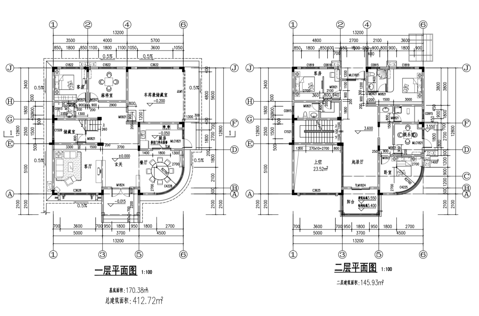 新中式农村自建房3层独栋别墅建筑设计施工图（含全套...cad施工图下载【ID:149888134】