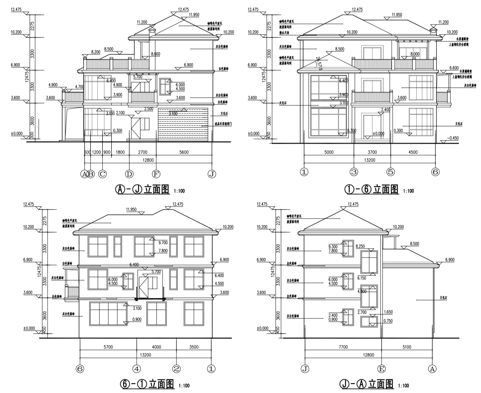 新中式农村自建房3层独栋别墅建筑设计施工图（含全套...cad施工图下载【ID:149888134】