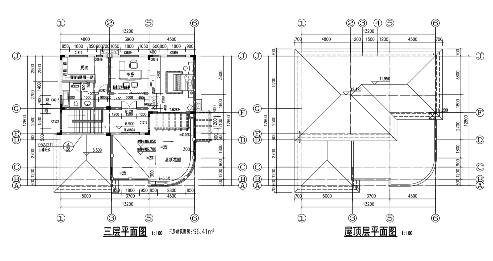 新中式农村自建房3层独栋别墅建筑设计施工图（含全套...cad施工图下载【ID:149888134】