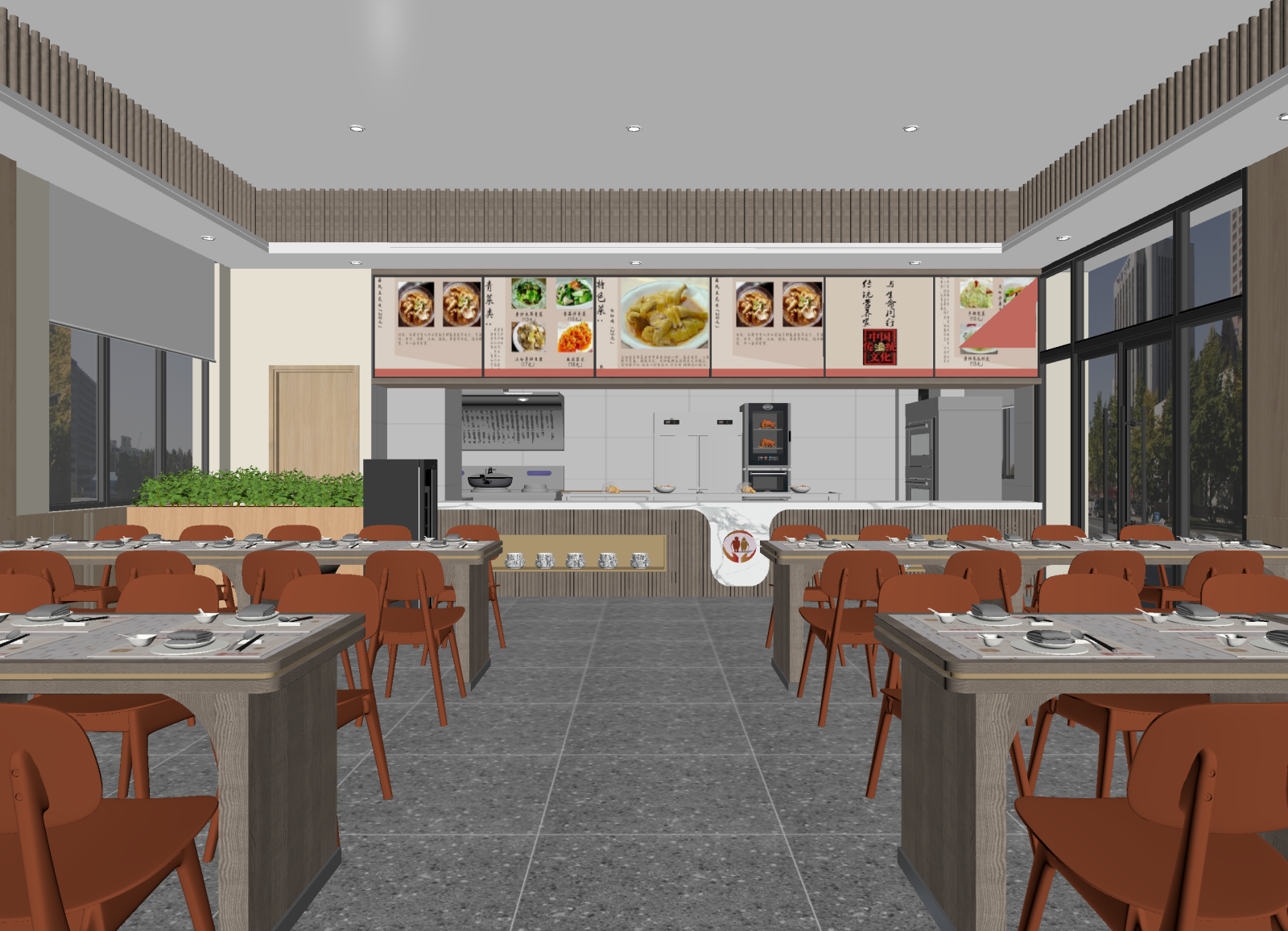 现代中餐厅3D模型下载【ID:1214386097】