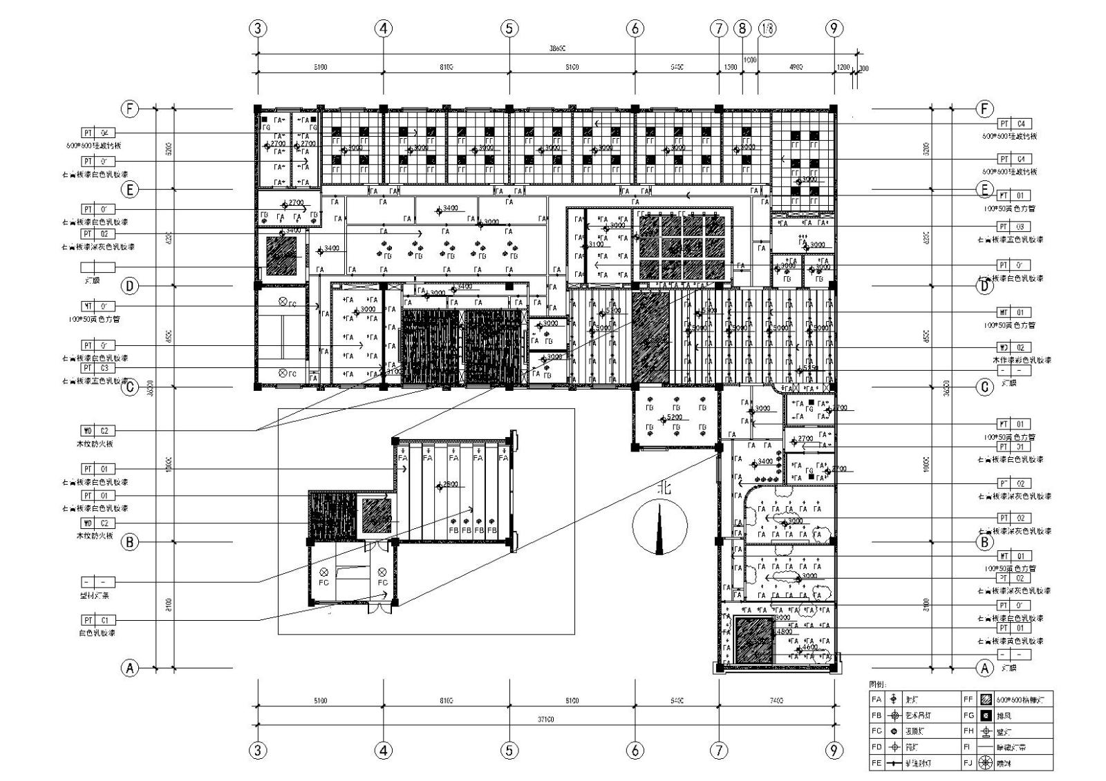 江苏昆山英语培训中心全套施工图_效果图cad施工图下载【ID:1131206803】