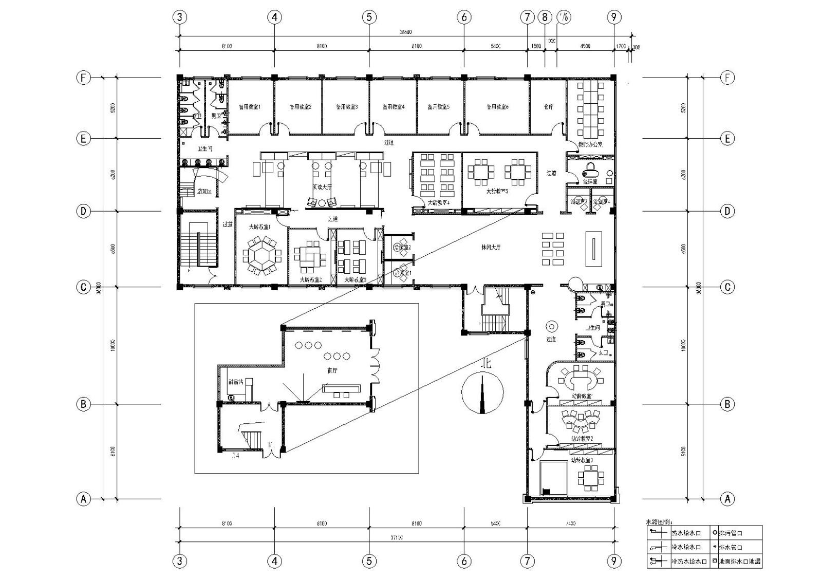 江苏昆山英语培训中心全套施工图_效果图cad施工图下载【ID:1131206803】