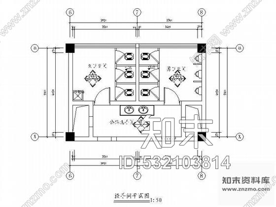 施工图湖南办公楼公共卫生间装修图施工图下载【ID:532103814】