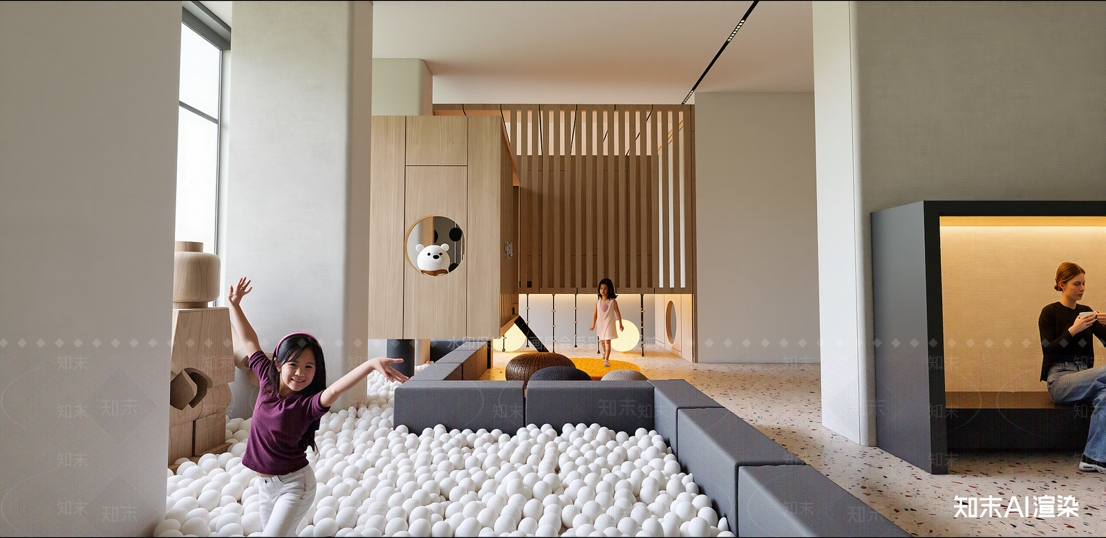 现代幼儿园内部SU模型下载【ID:1215966642】