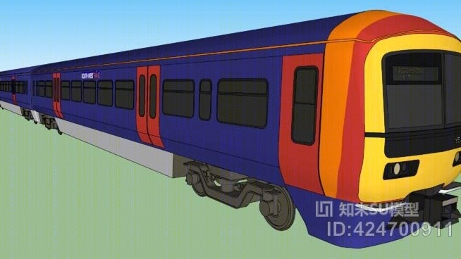 第165类网络工人涡轮增压西南列车3车SU模型下载【ID:424700911】