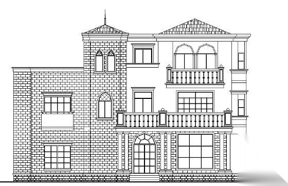 某小型三层别墅建筑方案图2cad施工图下载【ID:149921128】