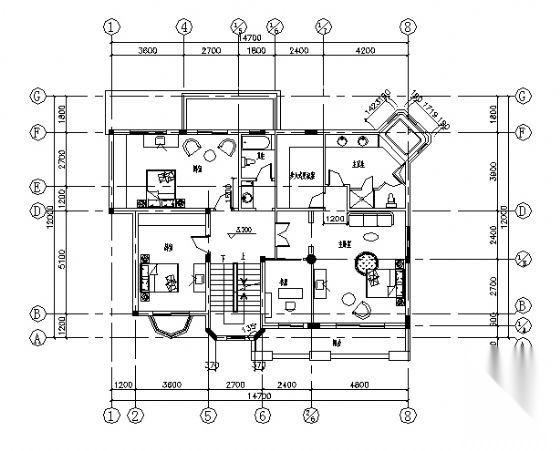 某小型三层别墅建筑方案图2cad施工图下载【ID:149921128】