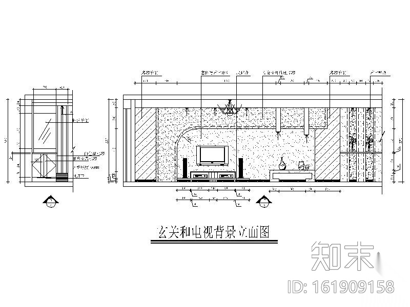 现代三居室内装修图（含效果图）cad施工图下载【ID:161909158】