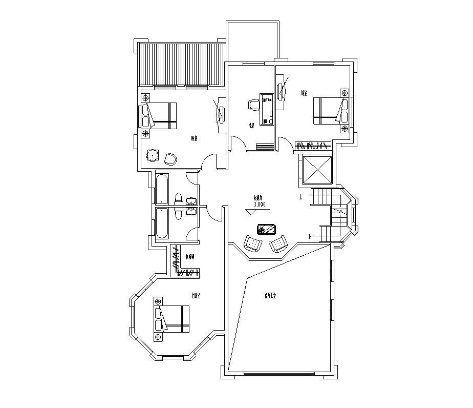 欧陆风格3层独栋别墅建筑施工图施工图下载【ID:149891103】