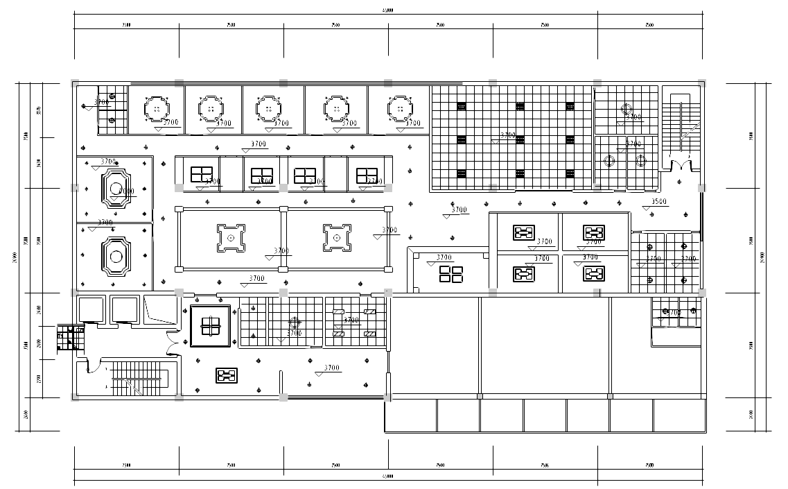 [湖南]古典风格中餐厅装修施工图cad施工图下载【ID:161760152】