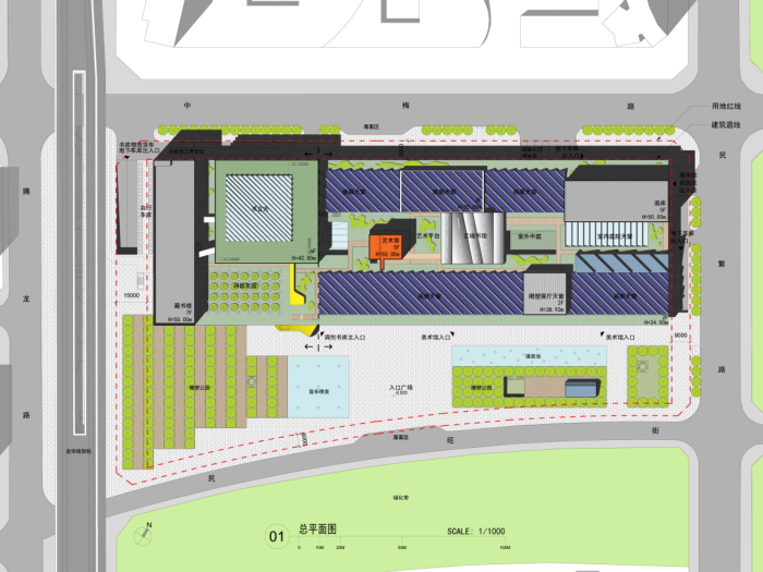 深圳美术馆新馆和图书馆调剂书库竞赛文本cad施工图下载【ID:151594159】