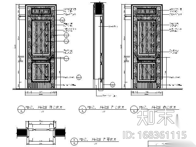 卫生间门cad施工图下载【ID:168361115】