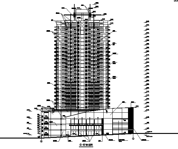 90米高商住大厦建筑图（全套图纸）cad施工图下载【ID:151559146】