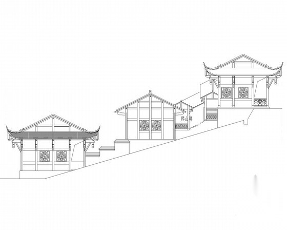 [重庆]某园博会四栋仿古餐饮楼建筑方案图（含效果图）施工图下载【ID:164865180】