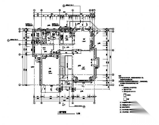 上海某三层小别墅建筑结构方案图cad施工图下载【ID:149923119】