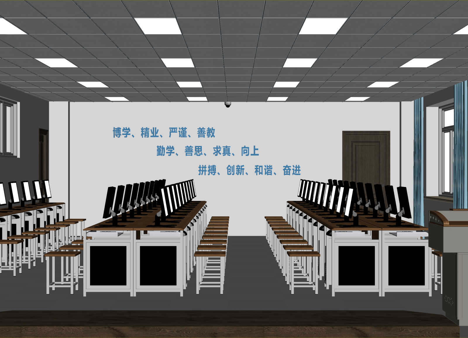 现代教室3D模型下载【ID:1214751653】