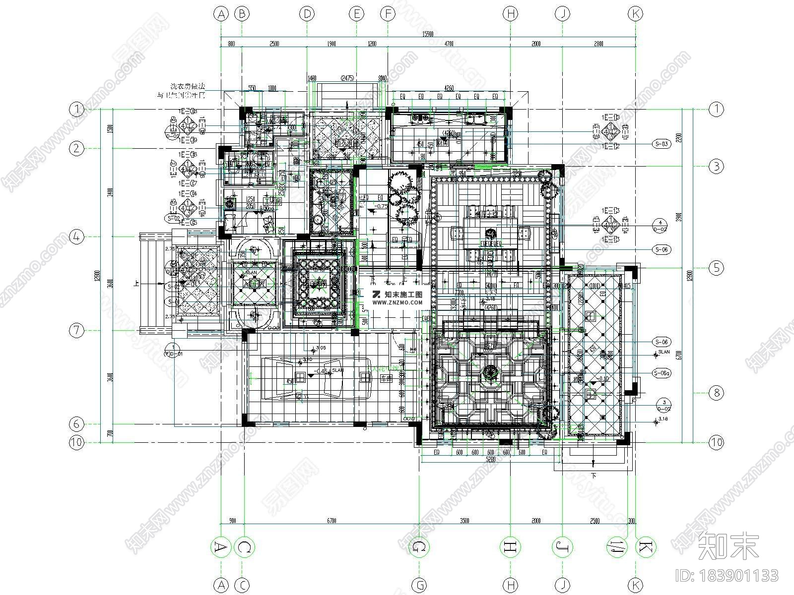 广东意式风格三层别墅施CAD施工图下载cad施工图下载【ID:183901133】