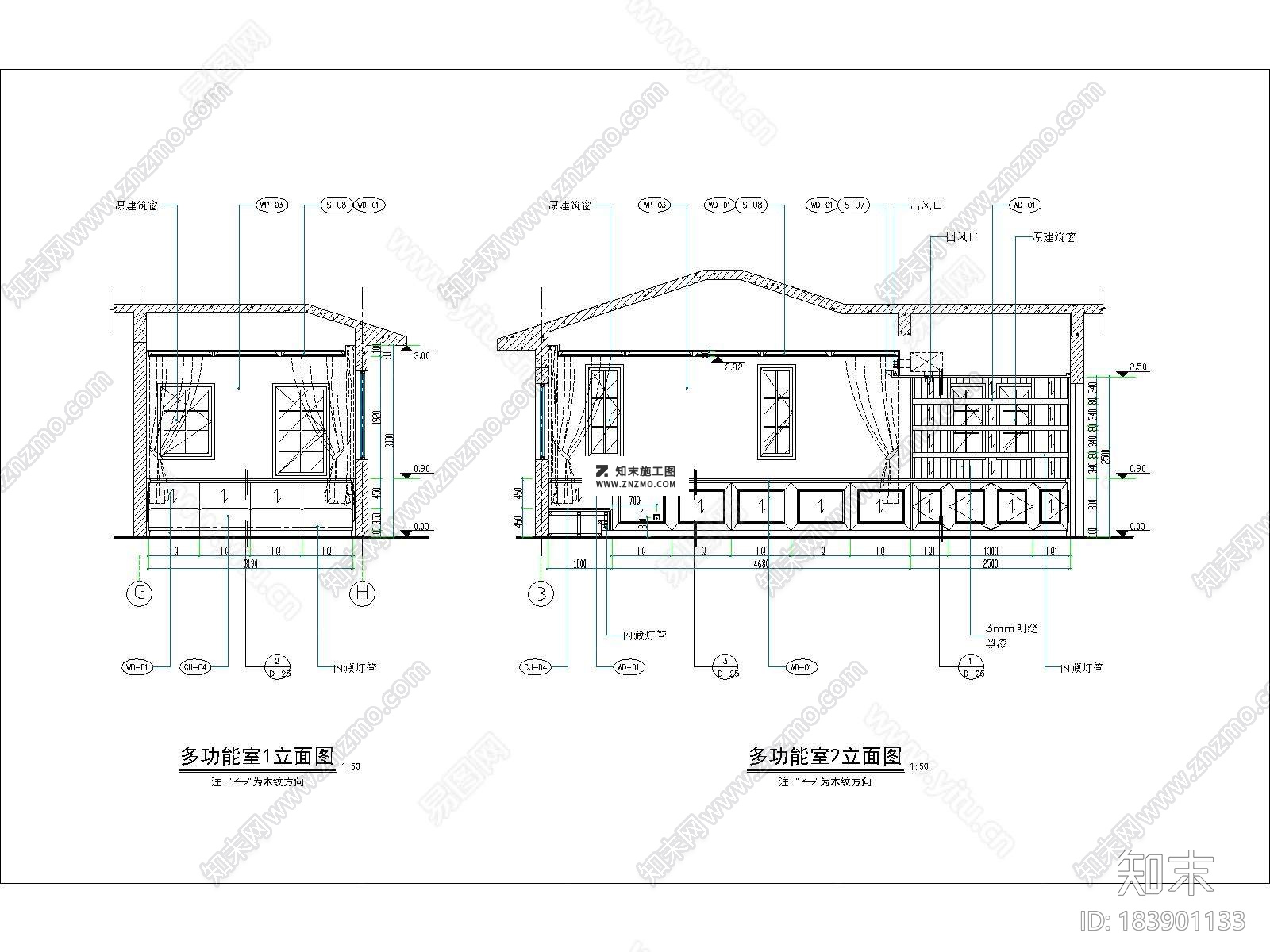 广东意式风格三层别墅施CAD施工图下载cad施工图下载【ID:183901133】