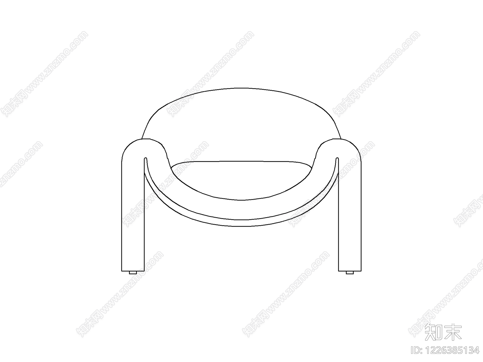 椅子cad施工图下载【ID:1226385134】