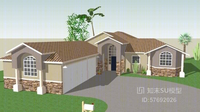 独栋别墅SU模型下载【ID:57692026】