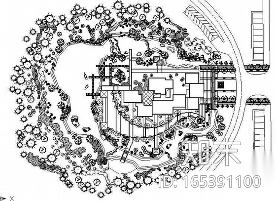 某会所景观植物配置图cad施工图下载【ID:165391100】