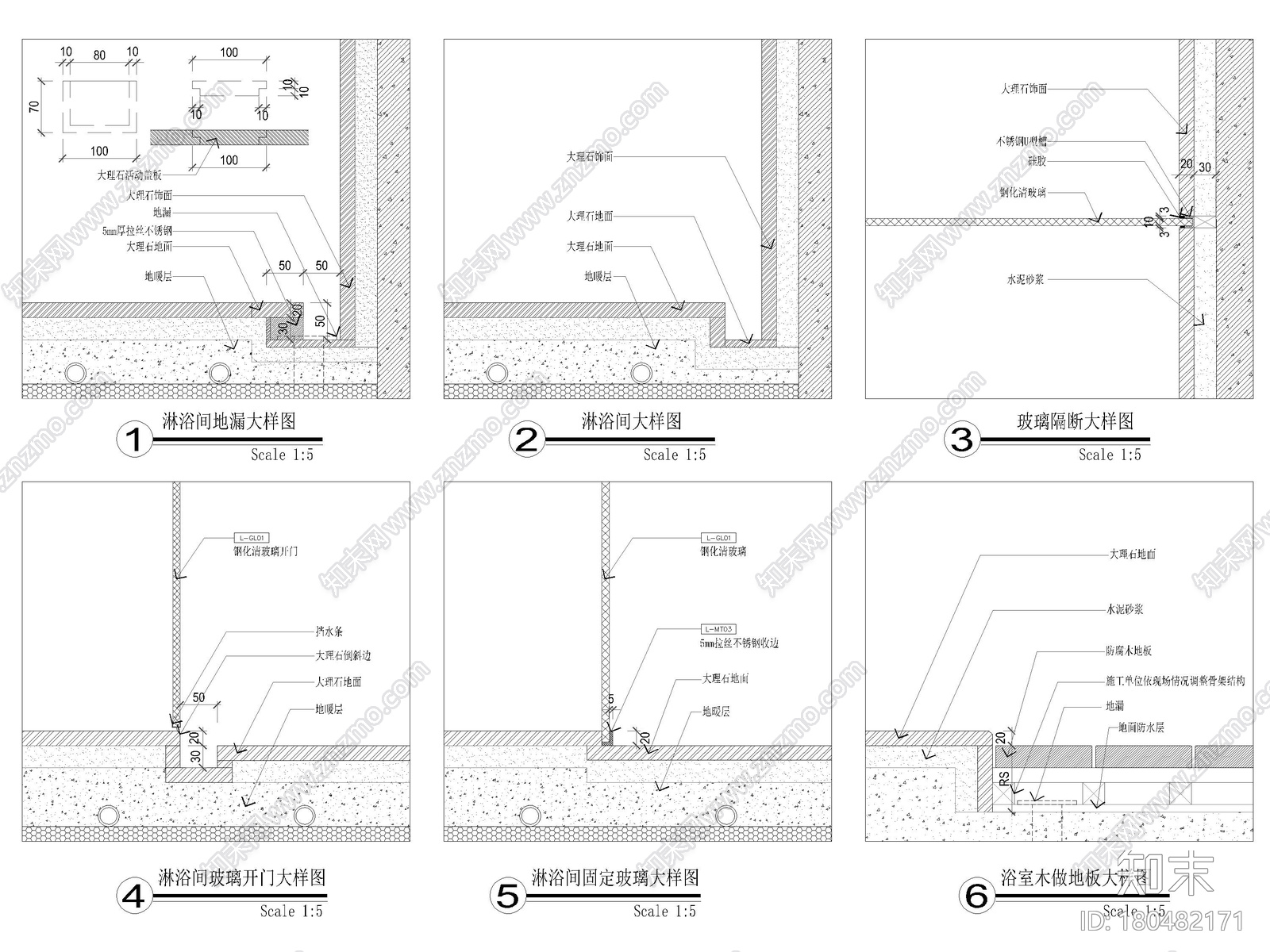 [珠江]240㎡现代三居家装样板间装修施工图施工图下载【ID:180482171】